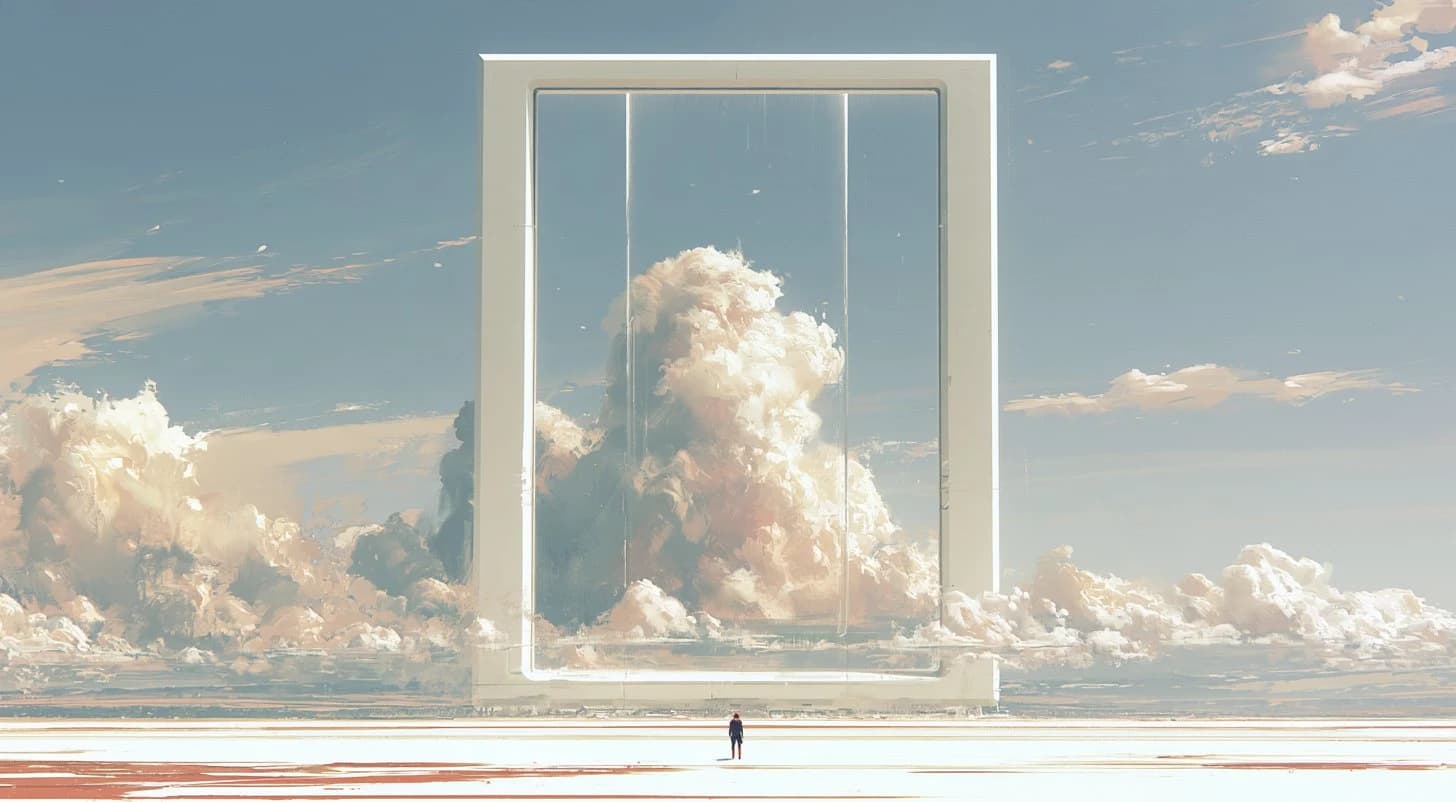 Browser Use 官方云海门框插画